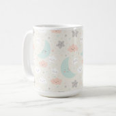 Cute Smiling Pastel Sky Pattern Koffiemok (Voorkant links)