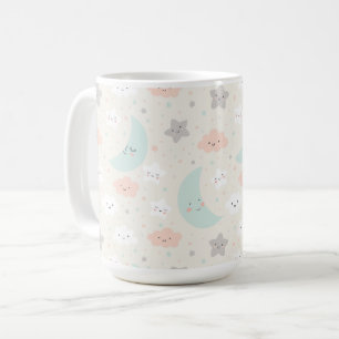 Cute Smiling Pastel Sky Pattern Koffiemok