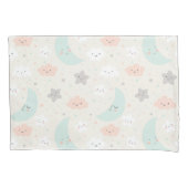 Cute Smiling Pastel Sky Pattern Kussensloop (Voorkant)