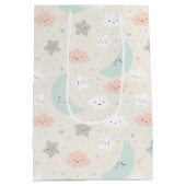 Cute Smiling Pastel Sky Pattern Medium Cadeauzakje (Achterkant)