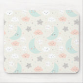 Cute Smiling Pastel Sky Pattern Muismat (Voorkant)