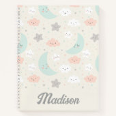 Cute Smiling Pastel Sky Pattern Notitieboek (Voorkant)