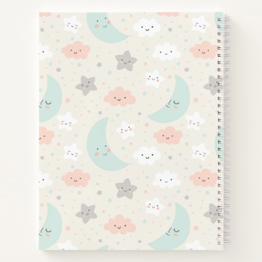 Cute Smiling Pastel Sky Pattern Notitieboek (Achterkant)