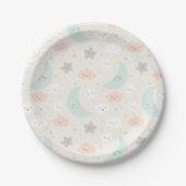Cute Smiling Pastel Sky Pattern Papieren Bordje (Voorkant)