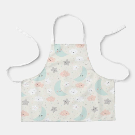 Cute Smiling Pastel Sky Pattern Schort (Voorkant)