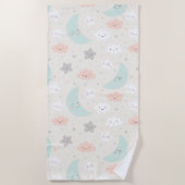 Cute Smiling Pastel Sky Pattern Strandlaken (Voorkant)