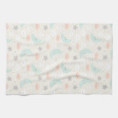 Cute Smiling Pastel Sky Pattern Theedoek (Horizontaal)