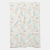 Cute Smiling Pastel Sky Pattern Theedoek (Verticaal)