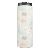 Cute Smiling Pastel Sky Pattern Thermosbeker (Achterkant)