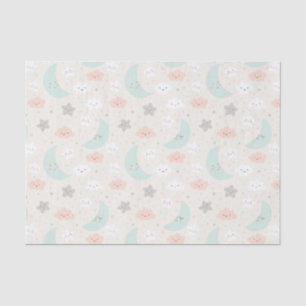 Cute Smiling Pastel Sky Pattern Tissuepapier