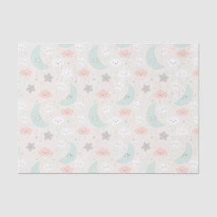 Cute Smiling Pastel Sky Pattern Tissuepapier