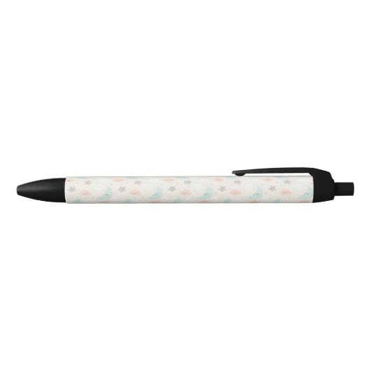 Cute Smiling Pastel Sky Pattern Zwarte Inkt Pen (Bovenkant)