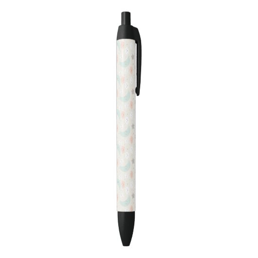 Cute Smiling Pastel Sky Pattern Zwarte Inkt Pen (Achterkant (Verticaal))