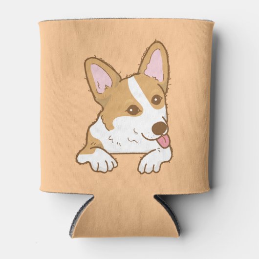 Cute Smiling Pembroke Welsh Corgi Blikjeskoeler (Voorkant)