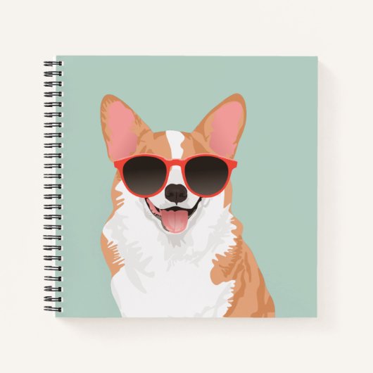 Cute Smiling Pembroke Welsh Corgi voor Hondenliefh Notitieboek (Voorkant)