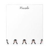 Cute Smiling Penguin met Scarf Notitieblok (Voorkant)