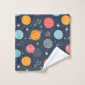 Cute Smiling Planet Pattern Bad Handdoek (Wasdoekje)