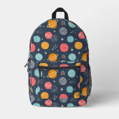 Cute Smiling Planet Pattern Bedrukte Rugzak (Voorkant)