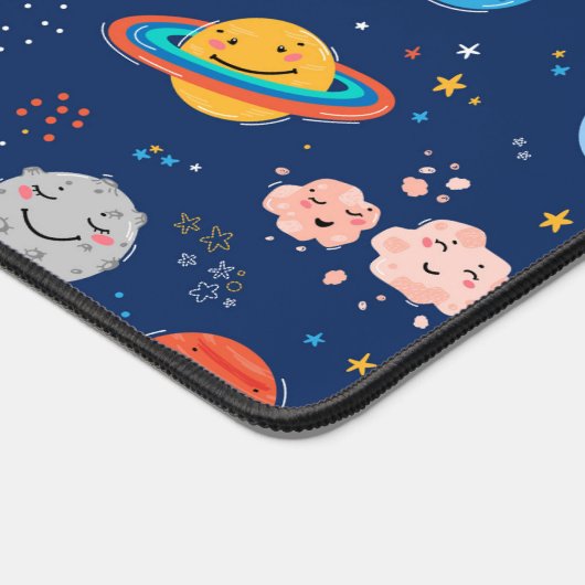 Cute Smiling Planet Pattern Bureaumat (Hoek)
