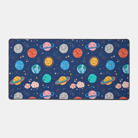 Cute Smiling Planet Pattern Bureaumat (Voorkant)