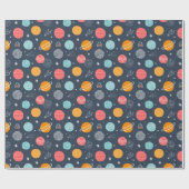 Cute Smiling Planet Pattern Cadeaupapier (Vlak)