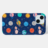 Cute Smiling Planet Pattern Case-Mate iPhone Case (Achterkant (horizontaal))