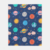 Cute Smiling Planet Pattern Fleece Deken (Voorkant)