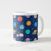 Cute Smiling Planet Pattern Grote Koffiekop (Voorkant rechts)
