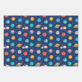 Cute Smiling Planet Pattern Inpakpapier Vel (Voorkant 3)