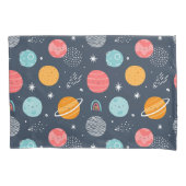 Cute Smiling Planet Pattern Kussensloop (Voorkant)