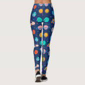 Cute Smiling Planet Pattern Leggings (Achterkant)
