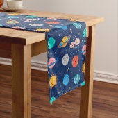 Cute Smiling Planet Pattern Medium Tafelloper (Voorbeeld)