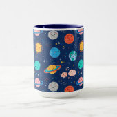 Cute Smiling Planet Pattern Mok (Midden)