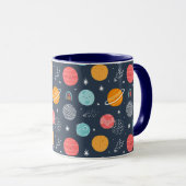 Cute Smiling Planet Pattern Mok (Voorkant rechts)
