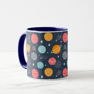 Cute Smiling Planet Pattern Mok