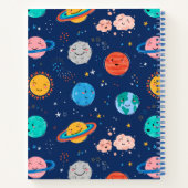 Cute Smiling Planet Pattern Notitieboek (Achterkant)