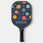 Cute Smiling Planet Pattern Pickleball Paddle (Voorkant)