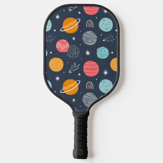 Cute Smiling Planet Pattern Pickleball Paddle (Achterkant)