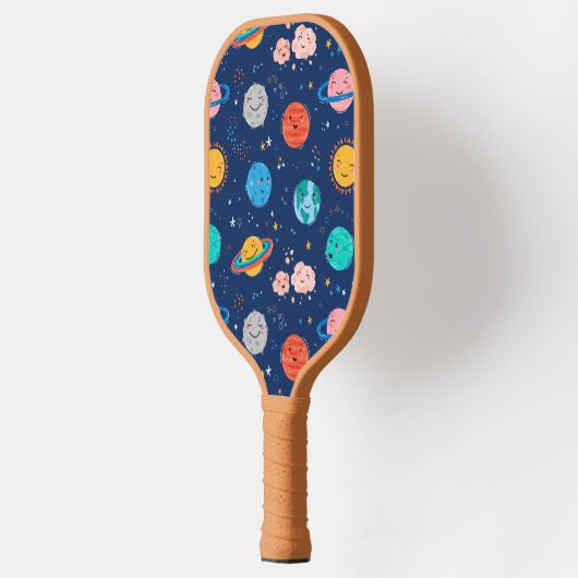 Cute Smiling Planet Pattern Pickleball Paddle (Links)