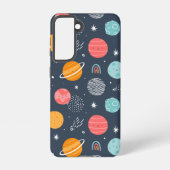 Cute Smiling Planet Pattern Samsung Galaxy Hoesje (Achterkant)
