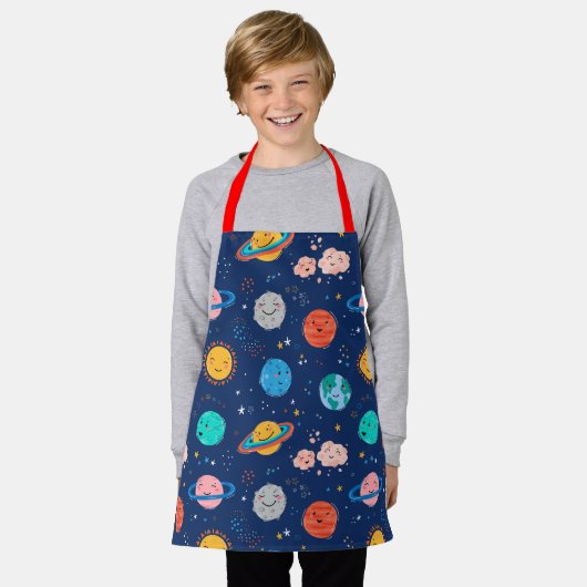 Cute Smiling Planet Pattern Schort (Gedragen)