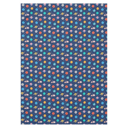 Cute Smiling Planet Pattern Tafelkleed (Voorkant)