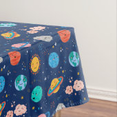 Cute Smiling Planet Pattern Tafelkleed (Voorbeeld)