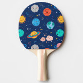 Cute Smiling Planet Pattern Tafeltennisbatje (Voorkant)