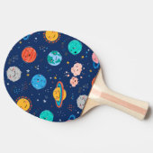 Cute Smiling Planet Pattern Tafeltennisbatje (Zijkant)