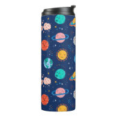 Cute Smiling Planet Pattern Thermosbeker (Gedraaid links)