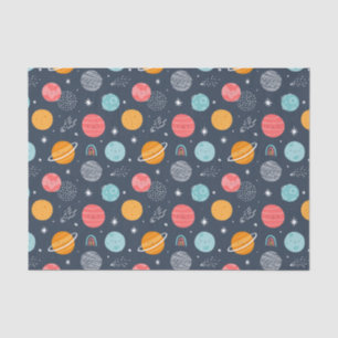 Cute Smiling Planet Pattern Tissuepapier