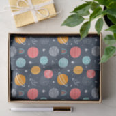 Cute Smiling Planet Pattern Tissuepapier (Geschenk)