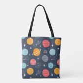 Cute Smiling Planet Pattern Tote Bag (Achterkant)