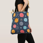 Cute Smiling Planet Pattern Tote Bag (Dichtbij)